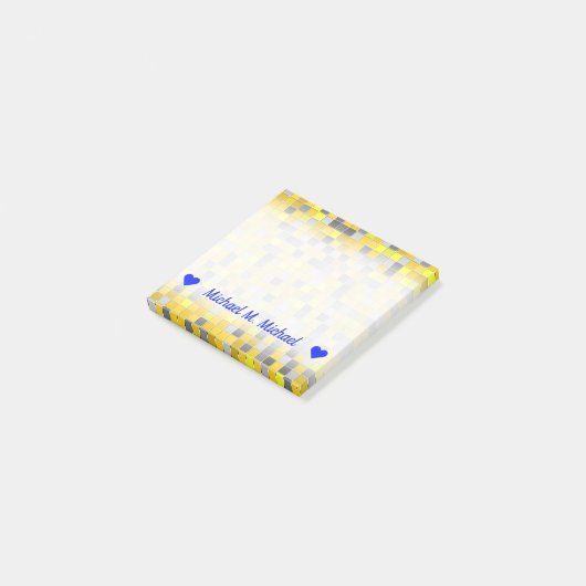 Naam; Gloed- en grijszijdenpatroon Post-it® Notes (Schuin)