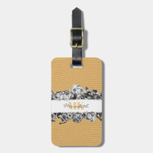  naam Gold Rozen Chic Monogram Luxe Bagagelabel
