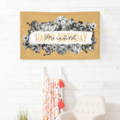  naam Gold Rozen Chic Monogram Luxe Spandoek (Insitu)