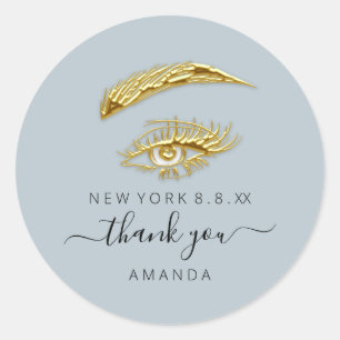 Naam Golden Lashes Microblade Makeup Blue Ronde Sticker