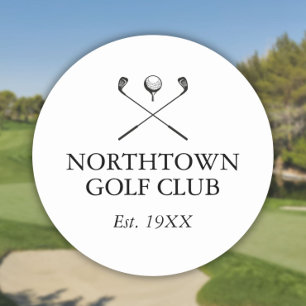 Naam Golfclub Classic Ronde Sticker