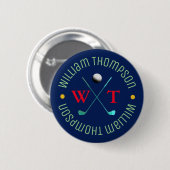Naam Golfer Ronde Button 5,7 Cm (Voorkant /achterkant)