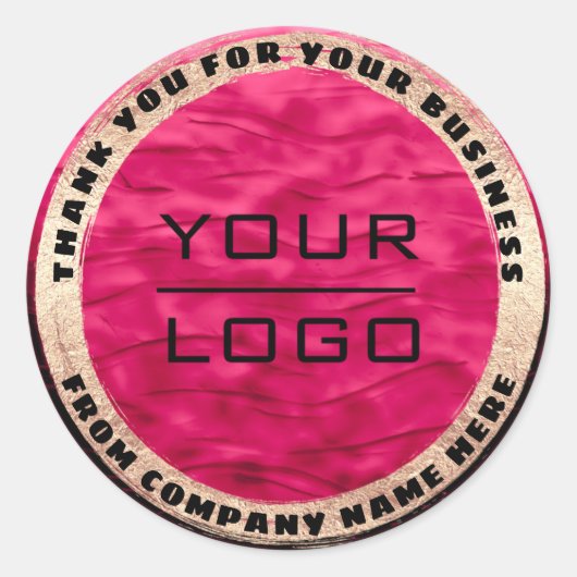 Naam Goud Custom Logo Cake Sweet Bedankrood Ronde Sticker (Voorkant)