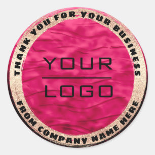 Naam Goud Custom Logo Cake Sweet Bedankrood Ronde Sticker