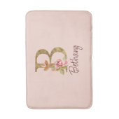 Naam Goud Folie Blush Roze Rozen Letter B Badmat (Voorkant Verticaal)
