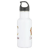 Naam Goud Folie Blush Roze Rozen Letter C Waterfles (Achterkant)