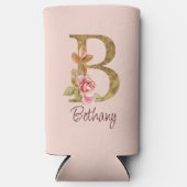 Naam Goud Folie Roze Rozen Letter B (Voorkant)