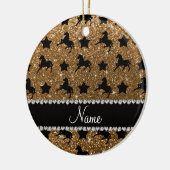 Naam gouden glittersterren keramisch ornament (Links)