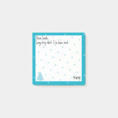 Naam, Grappig Beste Santa Blue Polka Dots Post-it® Notes (Voorkant)