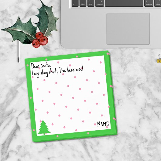 Naam, Grappig Beste Santa Pink Polka Dots Post-it® Notes