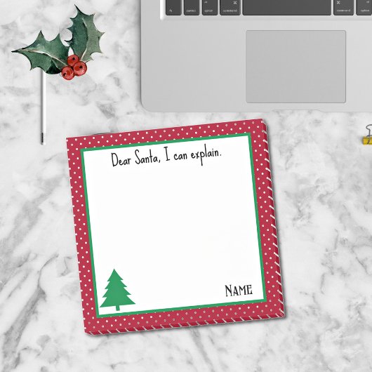 Naam, Grappig Beste Santa Red Witte Polka Dots Post-it® Notes