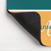 Naam groen en geel minimalistisch script muismat (Hoek)