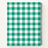 Naam Groen & Wit Gingham Geruit Patroon Notitieboe Notitieboek (Achterkant)