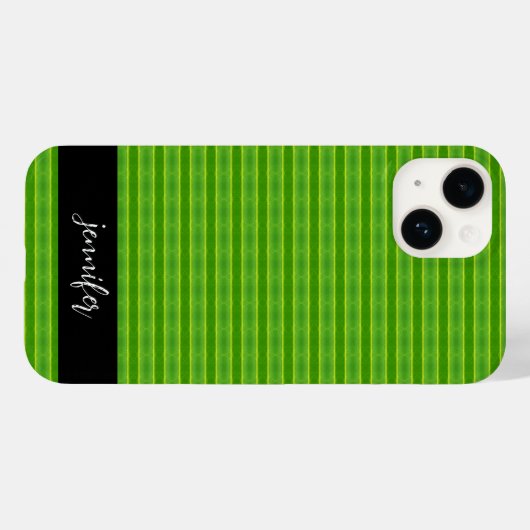 naam Groene bladpatroon Case-Mate iPhone Case (Achterkant (horizontaal))