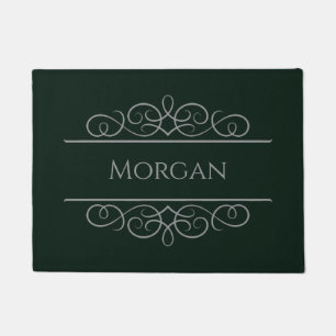 Naam Groene Elegant Custom Doormat   Bewerkbaar Deurmat
