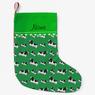 Naam groene engelse krukerhond kleine kerstsok