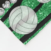 Naam groene glitter zebra stripes volleyballen fleece deken (Hoek)