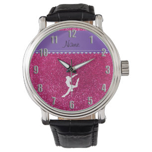 Naam gymnast neon niet roze glitter horloge