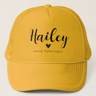 Naam Hailey Betekenis van een minimaal modern neut Trucker Pet