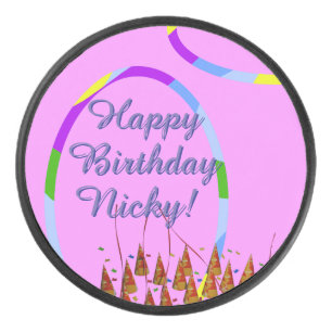 Naam Happy Birthday Hockey Puck