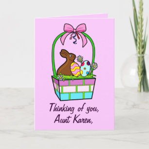 Naam Happy Easter Eggs, Bunny en Bow Feestdagen Kaart