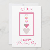 Naam Happy Valentine's Day Modern Hearts Cute Feestdagenkaart (Voorkant)