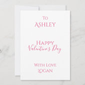 Naam Happy Valentine's Day Modern Hearts Cute Feestdagenkaart (Achterkant)