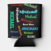 Naam herhalen Beste man of andere aangepaste tekst Blikjeskoeler (Voorkant)