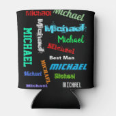 Naam herhalen Beste man of andere aangepaste tekst Blikjeskoeler (Achterkant)