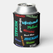 Naam herhalen Beste man of andere aangepaste tekst Blikjeskoeler (Blikje Achterkant)