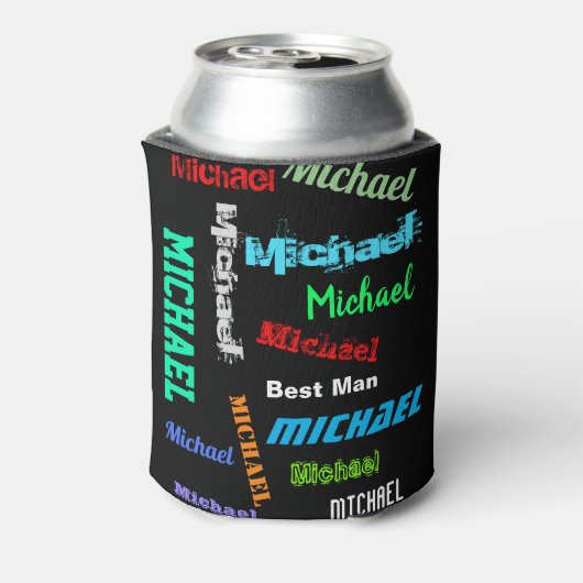 Naam herhalen Beste man of andere aangepaste tekst Blikjeskoeler (Blikje Achterkant)