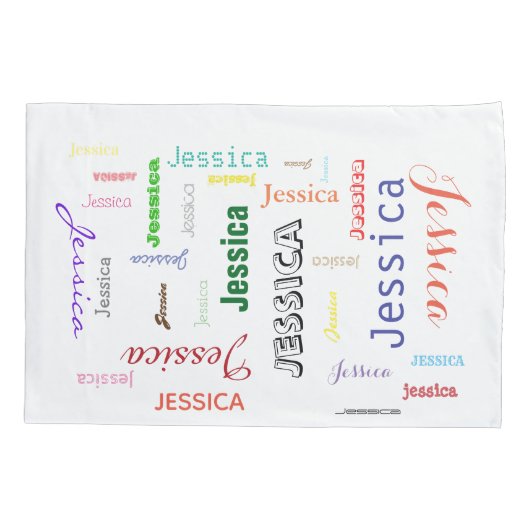 Naam Herhalend aangepast voor Bright Word Cloud Kussensloop (Achterkant)