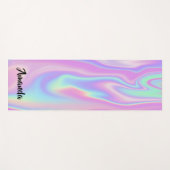 Naam Holographic Pink Ombre Gift Idee Yogamat (Voorkant (horizontaal))