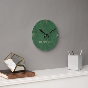 Naam Home Office Klassieke groene denimprint 8 Ronde Klok