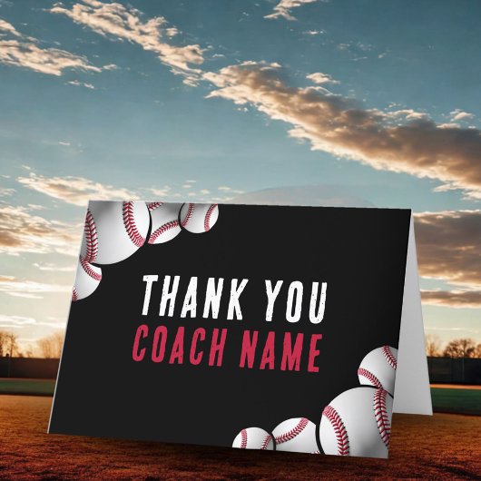 Naam honkbalcoach bedankkaart
