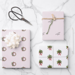 Naam, Hulst & Bessen Boeket en Krans 3 stuks Inpakpapier Vel