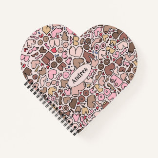 Naam humor neutraal borstpatroon notitieboek