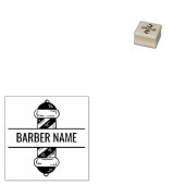 Naam in het midden van Barber Pole Rubberstempel (Gestempeld)