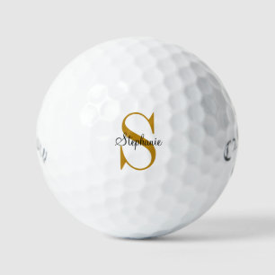 Naam Initiaal Golfbal met Gouden Monogram Golfballen
