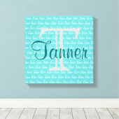 Naam & Initiaal Kunst - Gepersonaliseerd Canvas Afdruk (Insitu (Houten vloer))