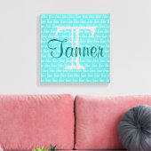 Naam & Initiaal Kunst - Gepersonaliseerd Canvas Afdruk (Insitu (Woonkamer))