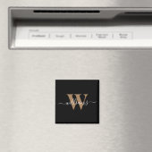 Naam Initiaal van modern zwart monogram Gold Scrip Magneet (Insitu (Vaatwasser))