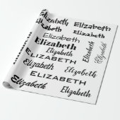 Naam Initialen Berichtpatroon Gepersonaliseerde ca Cadeaupapier (Uitgerold)