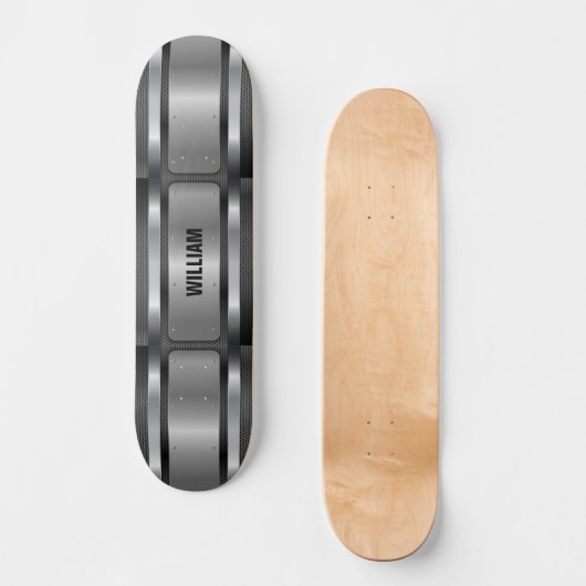 Naam Initialen Silver Grey Metallic look Skateb to Skateboard (Voorkant)