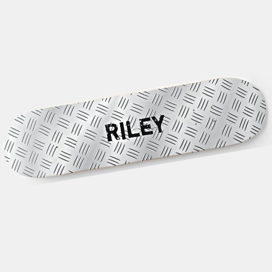 Naam Initialen Silver Grey Steel Checker Bord toev Skateboard