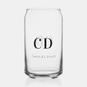 Naam initialen simple unique blikvorm glas (Achterkant)