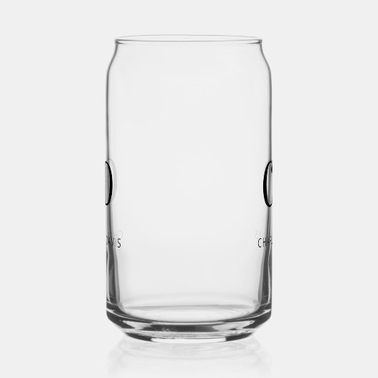 Naam initialen simple unique blikvorm glas (Links)