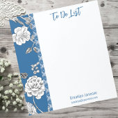 naam Inscripted Blue Floral Toile Notitieblok