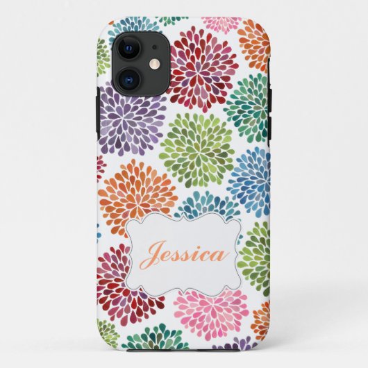 Naam Iphone Case Mate ID Bright Spring Flowers (Achterkant)