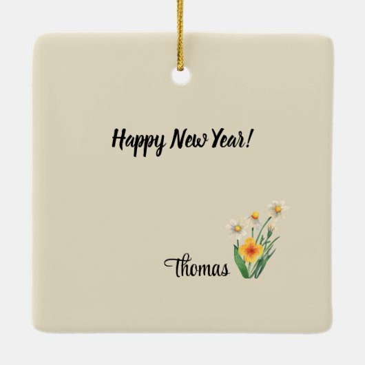 Naam, jaarrond display, 2026 Nieuwjaar Keramisch Ornament (Achterkant)